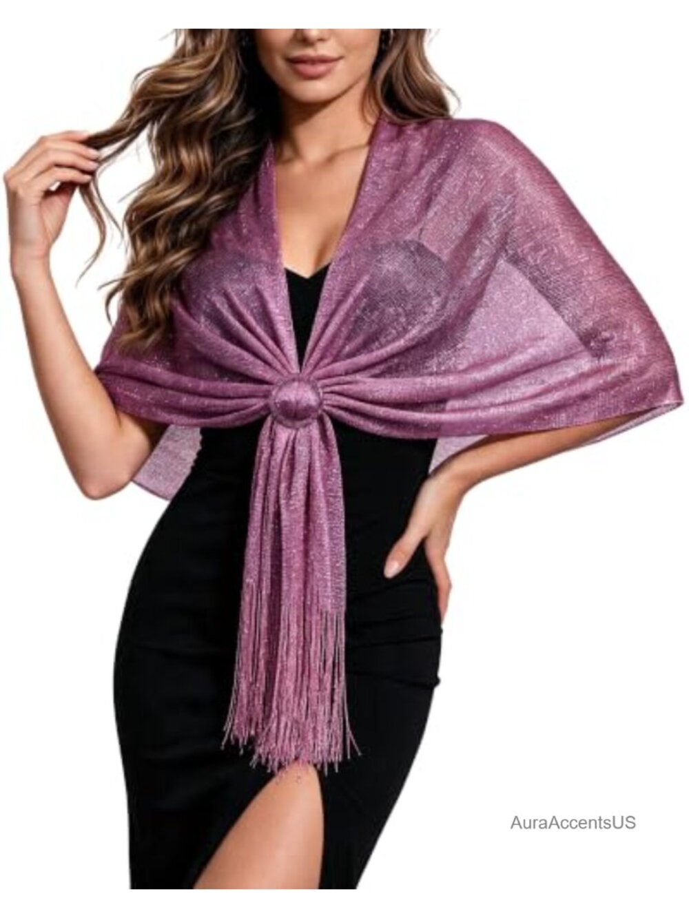 Women's Shawl Wrap 100% Polyester with Buckle Evening Wedding